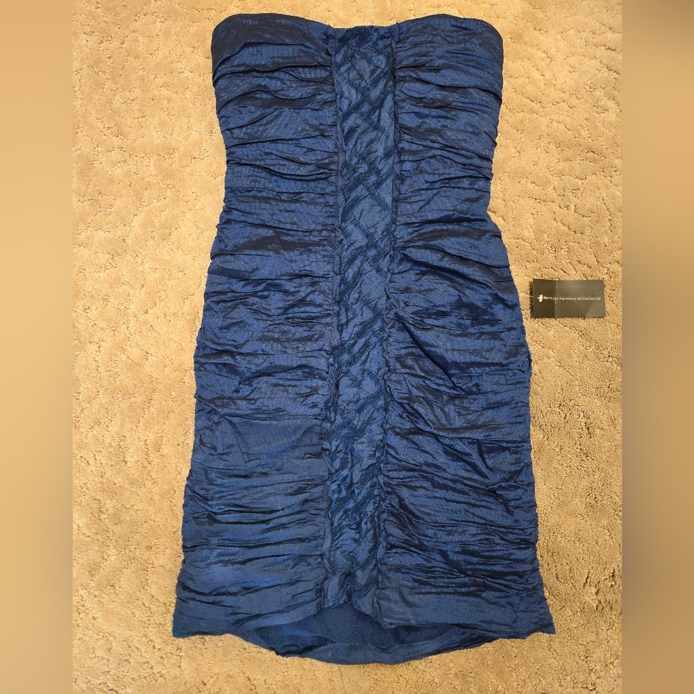BCBG Dark Blue Strapless Cocktail Dress 8 NWT